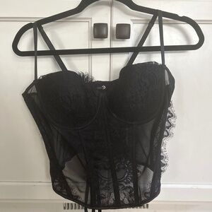 Black Lace Corset Top